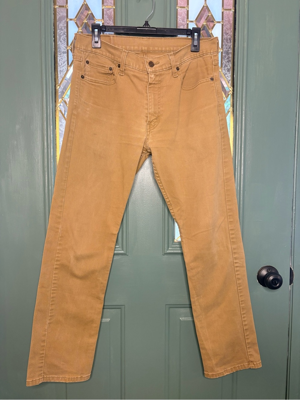Men’s Levi 513 W32 L30 Straight-Leg Tan Jeans